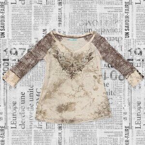 Women's Y2K Sequin Graphic Top